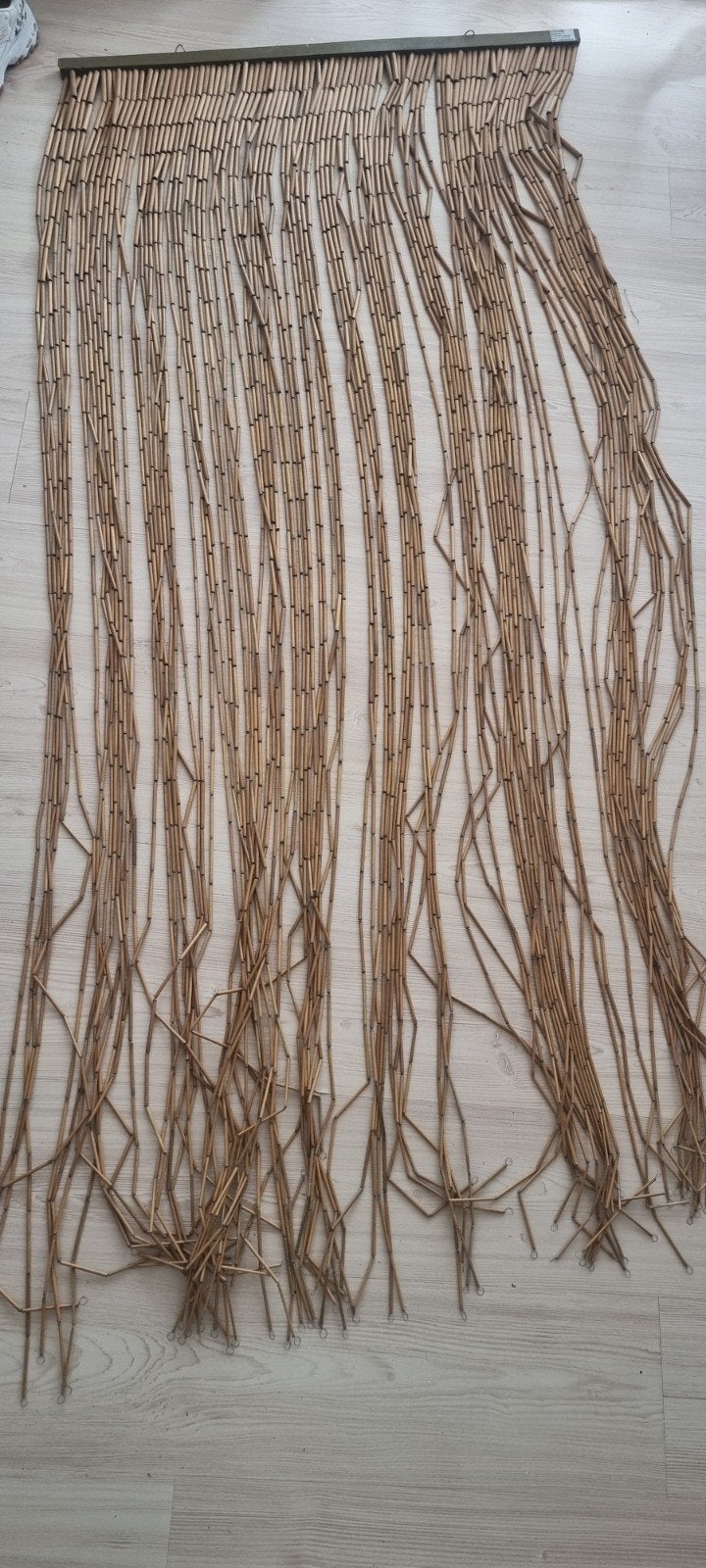 Bamboe vliegengordijn 90x200 cm - Zo goed als nieuw, Ophalen, Zo goed als nieuw, Bruin, Natuurlijk materiaal