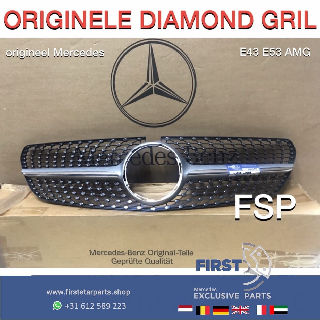 W213 W238 E KLASSE SEDAN COUPÉ CABRIO DIAMOND GRIL 2016-2020, Gebruikt, -, Ophalen of Verzenden, -