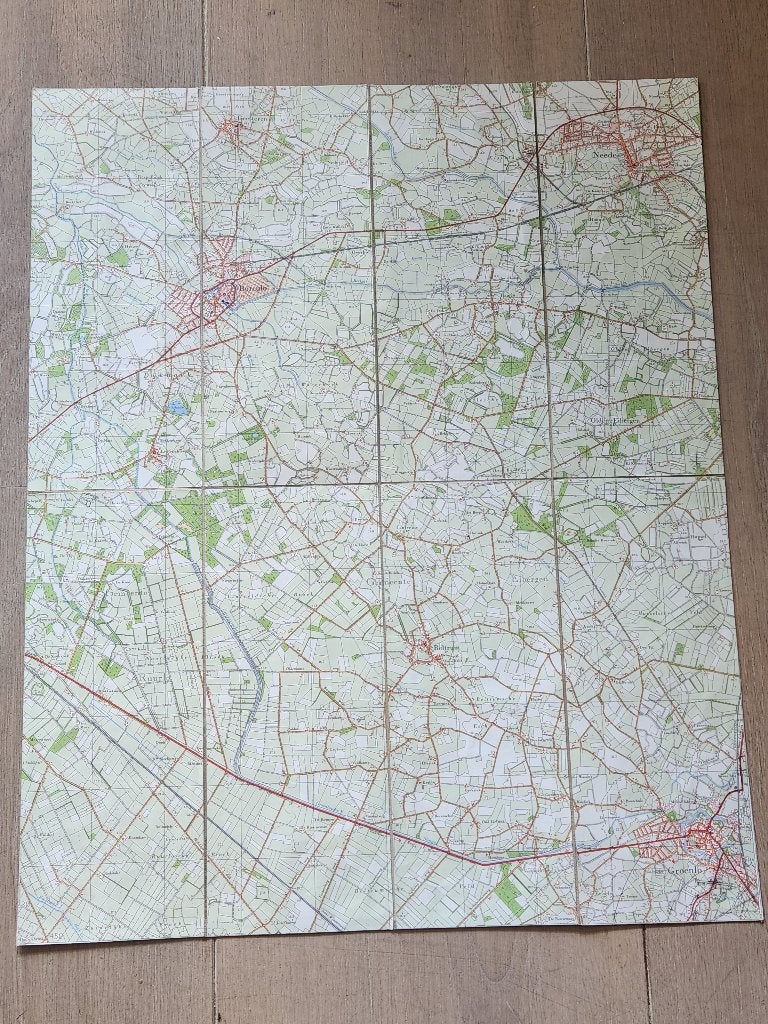 Originele defensie-landkaart (stafkaart) Groenlo uit 1974, Boeken, Atlassen en Landkaarten, Departement defensie, Ophalen of Verzenden