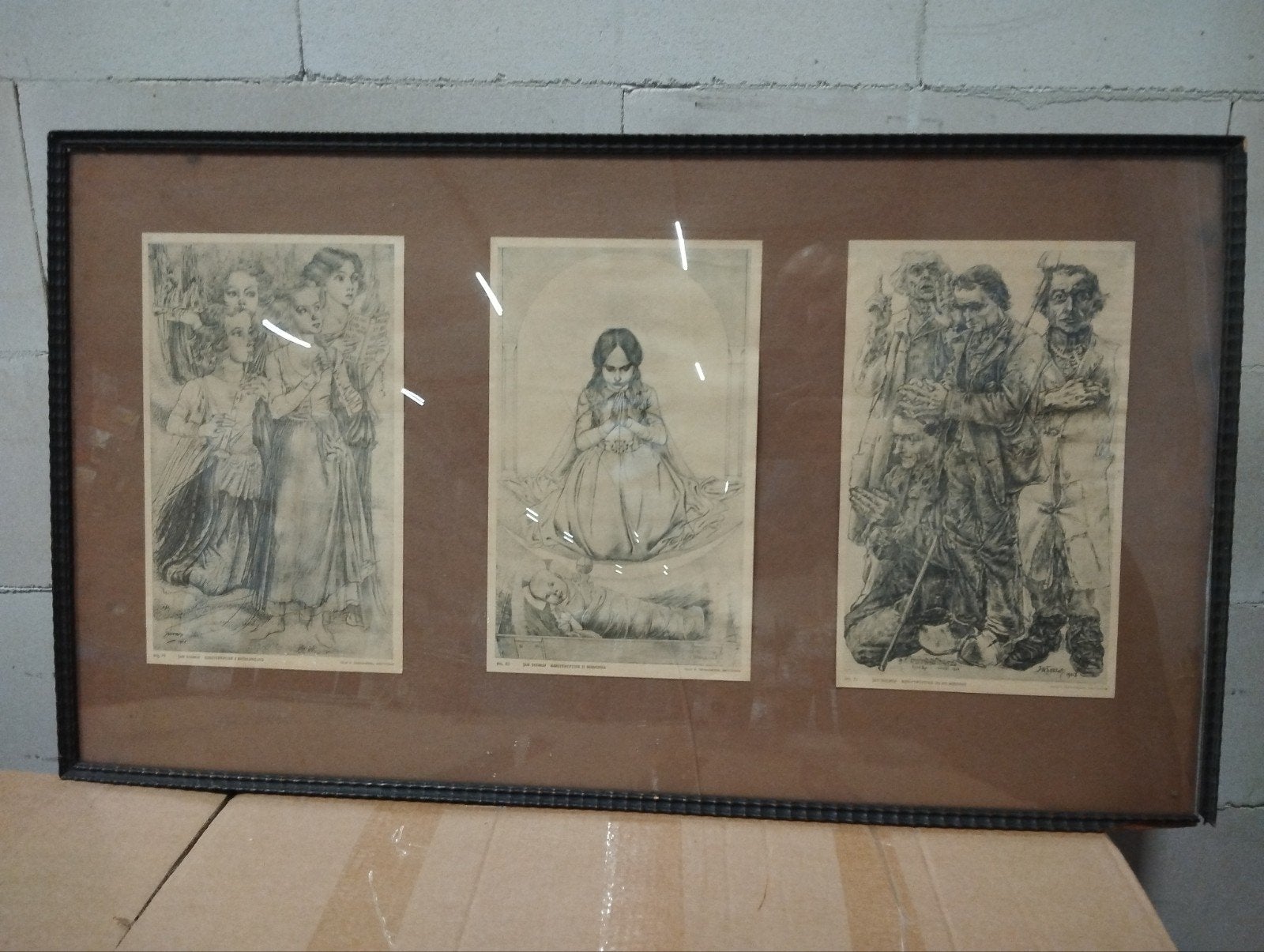 Jan Toorop Lithografie: Engelenzang, Madonna & De Herders, Ophalen, Gesigneerd, 45 cm, Lithografie