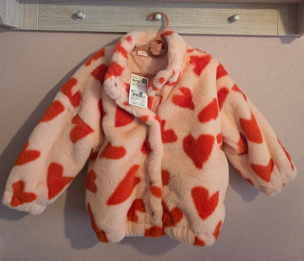 Hema meisjes jas maat 86/92 nieuw met hartjes, Meisje, Nieuw, Ophalen of Verzenden, Jasje