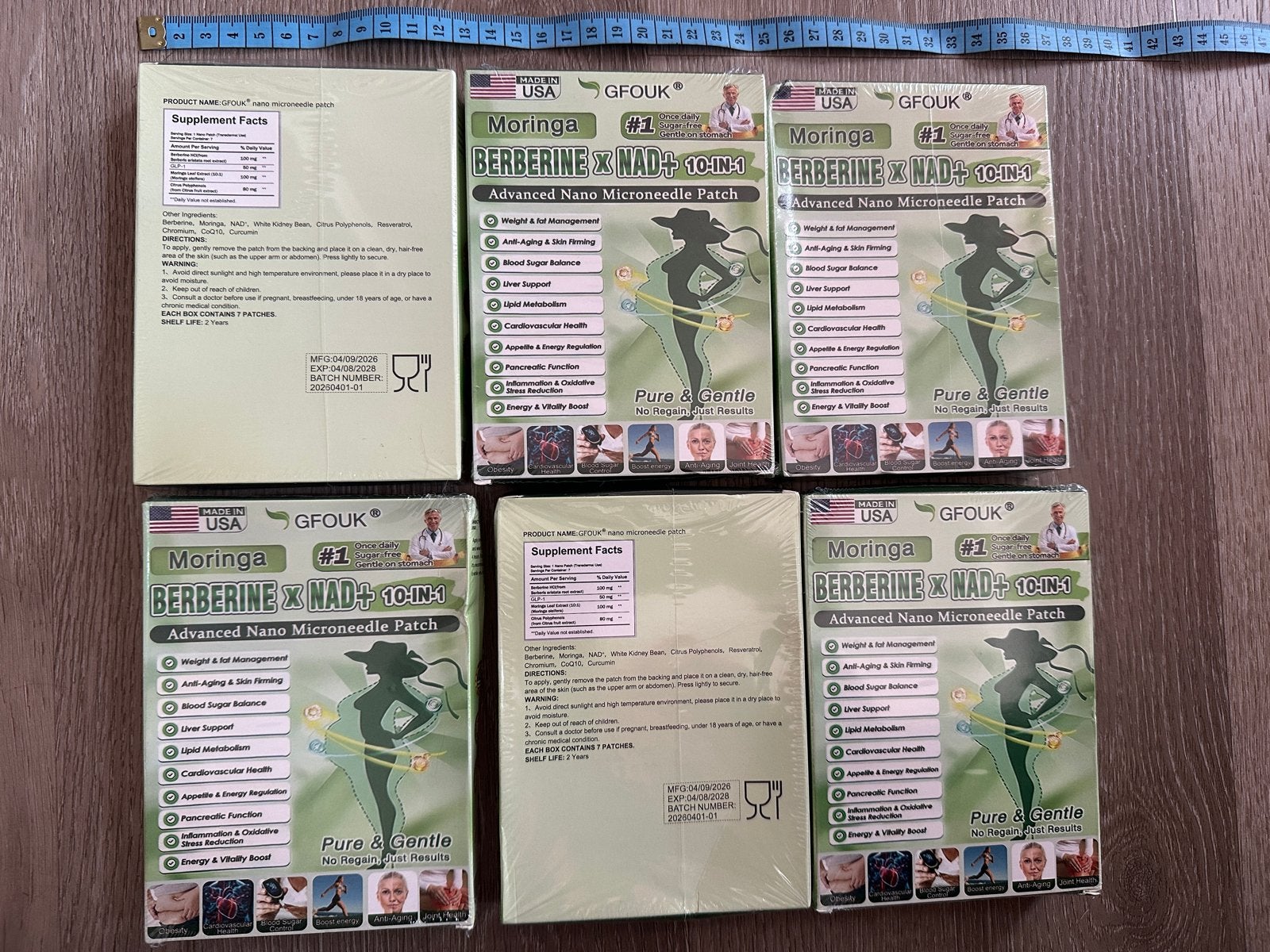 GFOOUK Moringa Berberine X NAD+ 10-in-1 Patches - Nieuw, Ophalen of Verzenden, Overige typen