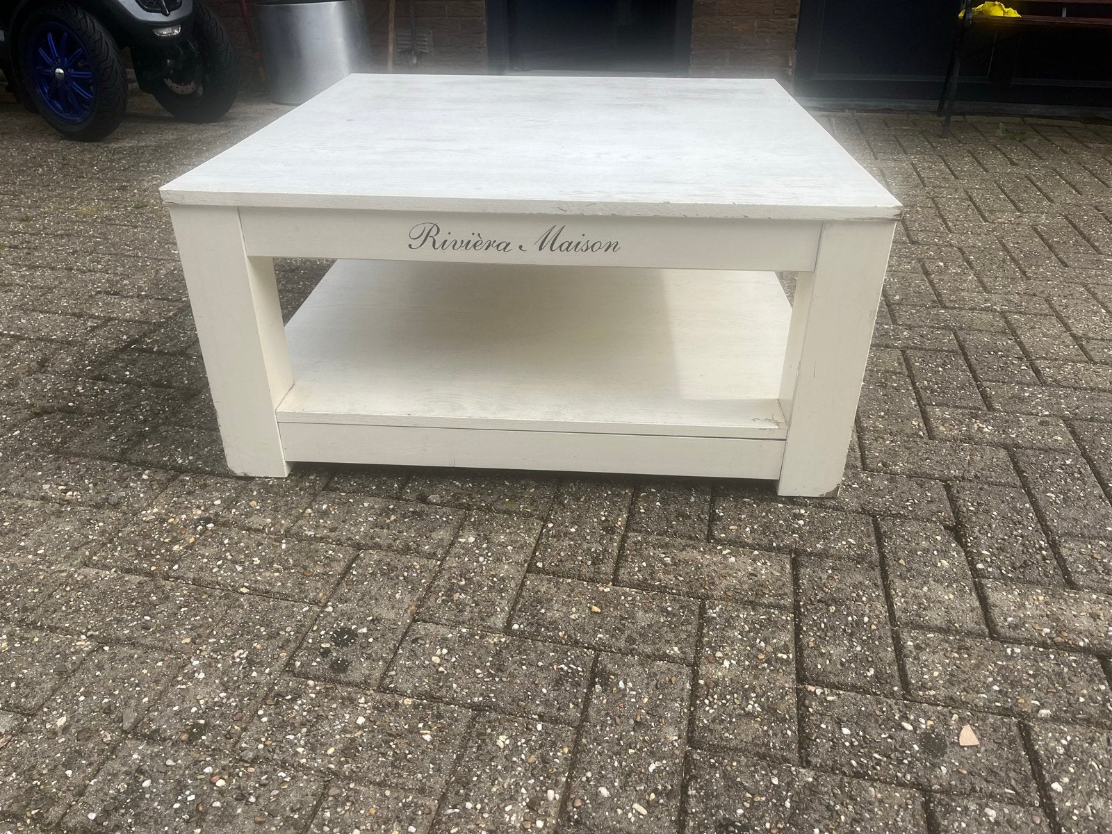 Riviera Maison Salontafel - Wit Hout, Gebruikt, Vierkant, 5 – 50, Overige houtsoorten
