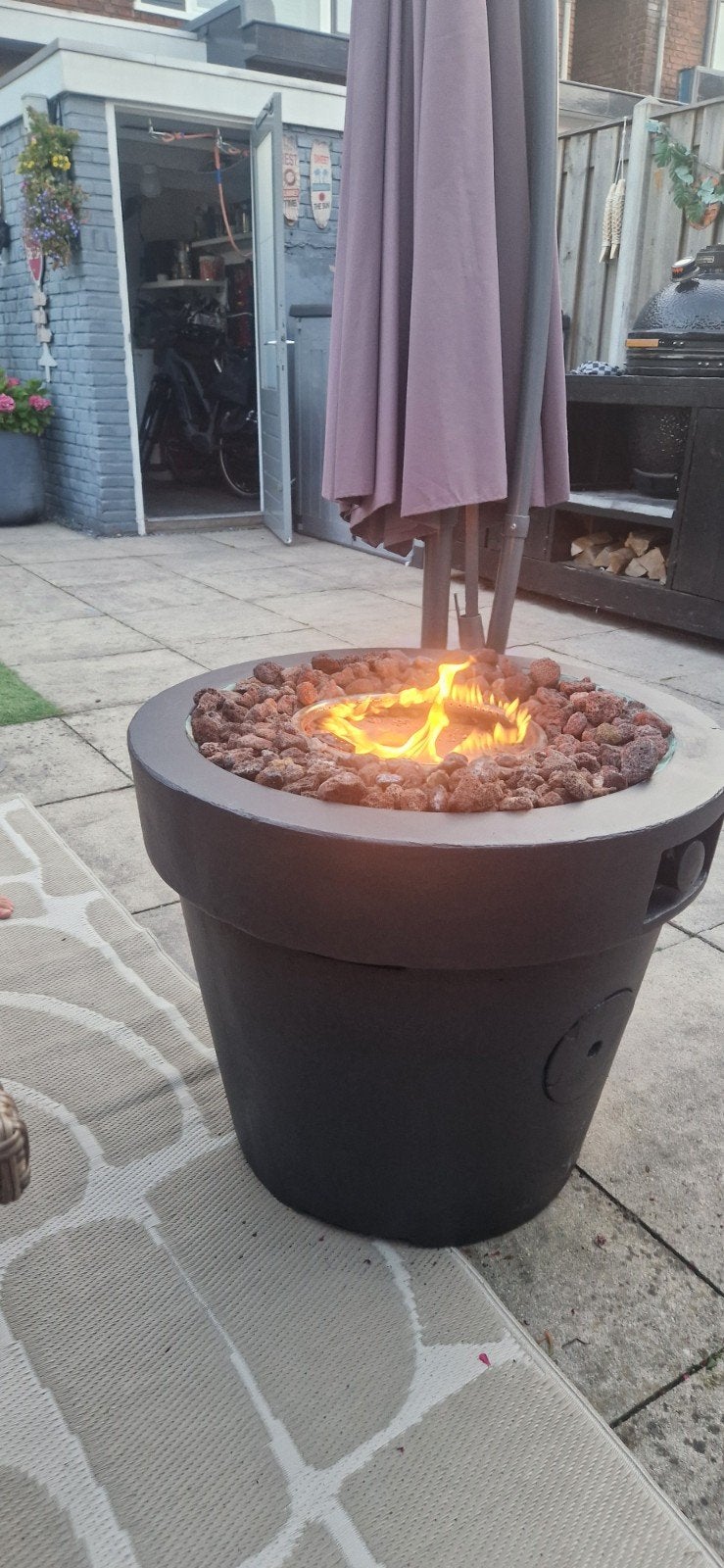 Stijlvolle vuurkorf/ zweerhaard op gas, Ophalen of Verzenden, Gebruikt, Vuurkorf