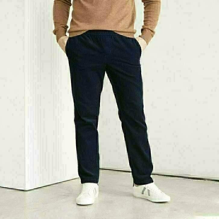 Heren corduroy pantalon maat 46 katoen navy ribstof, Ophalen of Verzenden, Nieuw, Maat 48/50 (M), Blauw