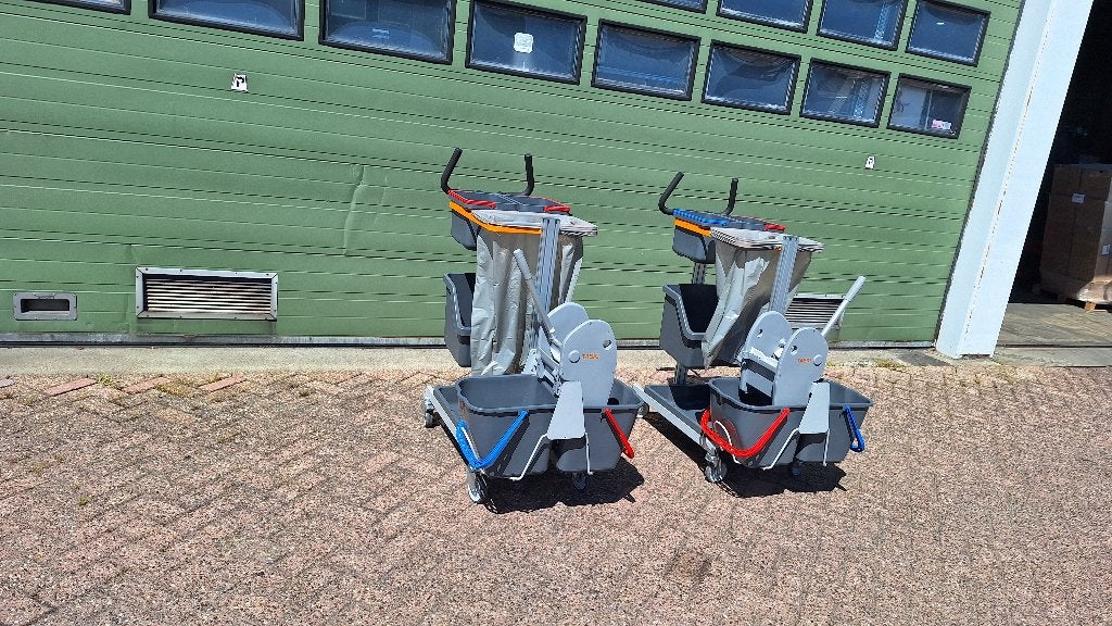 schoonmaakwagen, mopwagen , mopkar, trolley Taski, Ophalen, Mop of Dweil, Industriepark 2a 9351PA Leek, H.O.Albert Ale Slotema