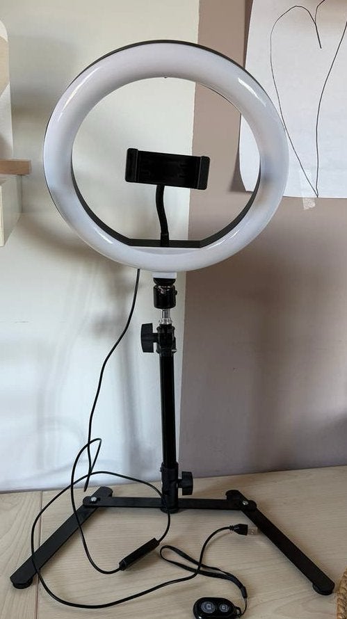 LED selfie ring lamp, Ophalen of Verzenden, Zo goed als nieuw, Lamp of Flitsset