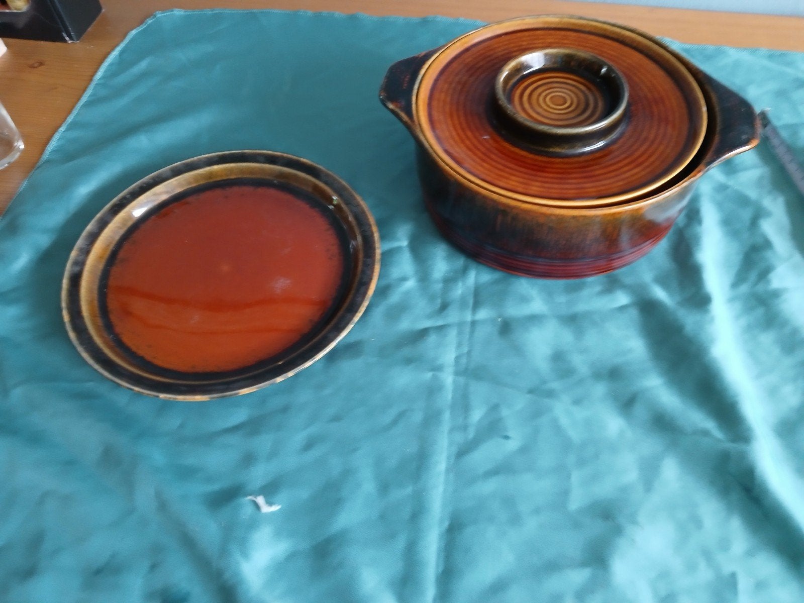 Vintage aardewerk schaal met deksel en schaal, Overige merken, Ophalen of Verzenden, Overige stijlen, Aardewerk