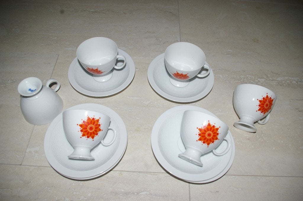 Retro servies meer dan 50 jaar oud., Overige typen, Ophalen of Verzenden, Zo goed als nieuw, Overige stijlen