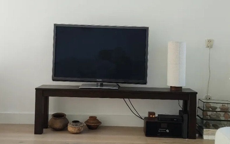 Bankje wenge japandi merk Woood, Ophalen, Zo goed als nieuw, 25 tot 50 cm, Minder dan 100 cm