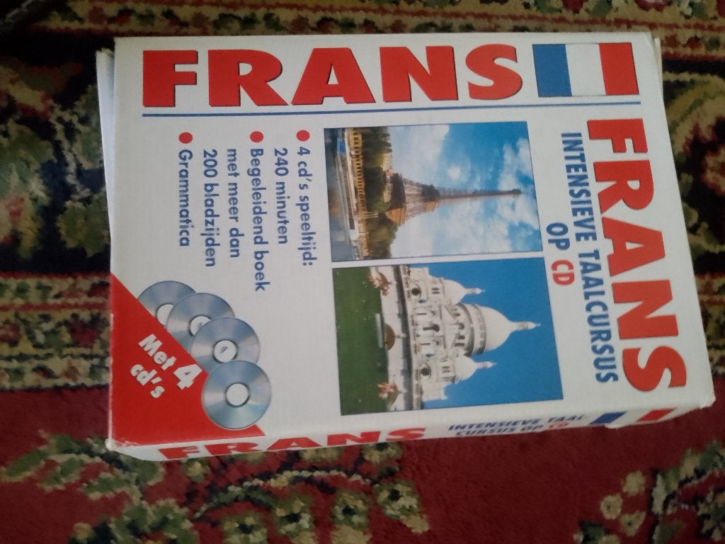 boek cursus frans boek  4 cd  grammatica kaart, Ophalen, Zo goed als nieuw