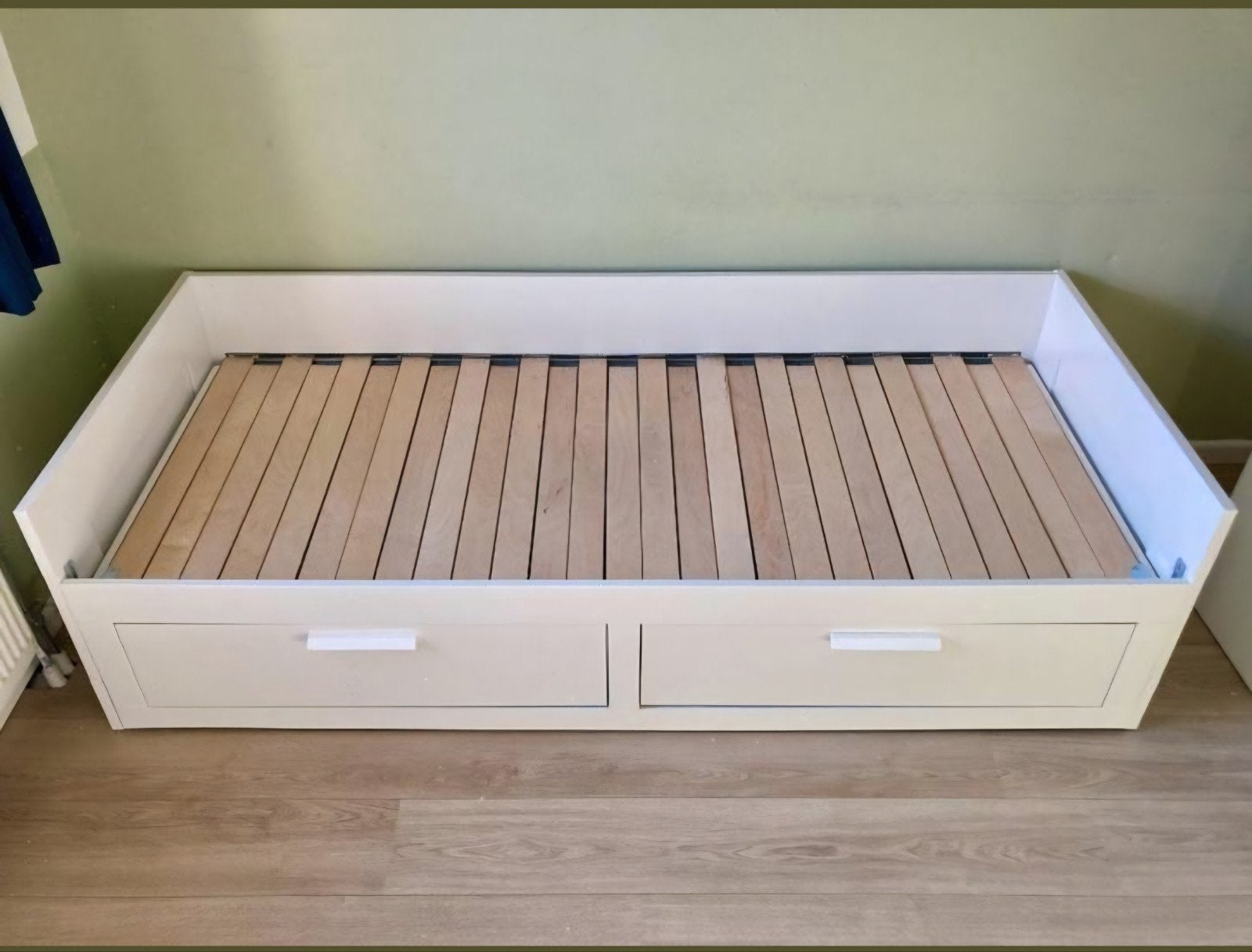 Ikea brimnes bedbank, Ophalen, Gebruikt, Eenpersoons, Wit