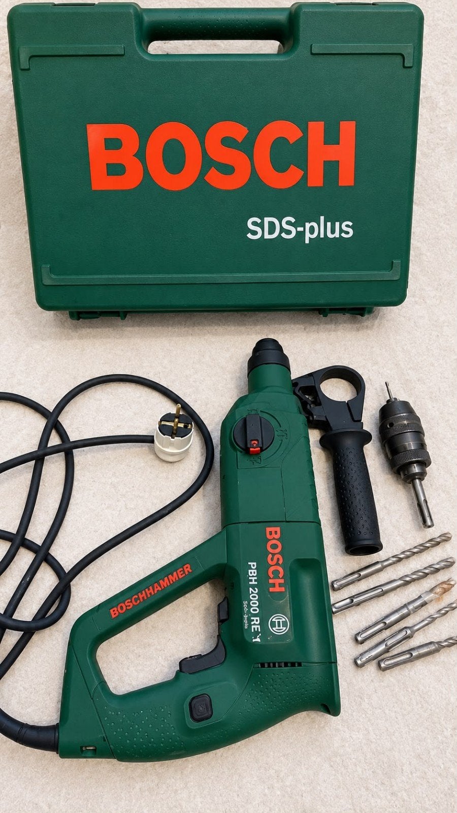 Boschhamer PBH 220 RE SDS-plus Boorhamer met koffer, Gebruikt, Boor- en/of Breekhamer, Ophalen of Verzenden, Klopboormechanisme