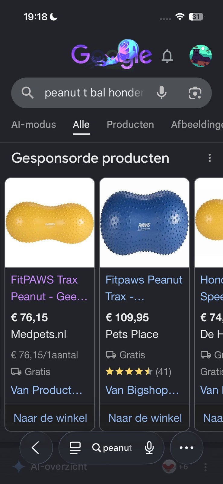 Peanut ball, Dieren en Toebehoren, Honden-accessoires, Zo goed als nieuw, Ophalen