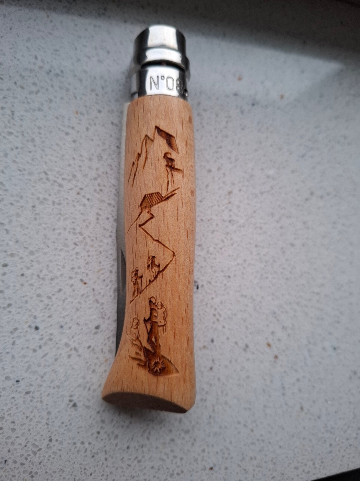 Opinel No.8 Inox zakmes mes, Caravans en Kamperen, Ophalen of Verzenden, Nieuw
