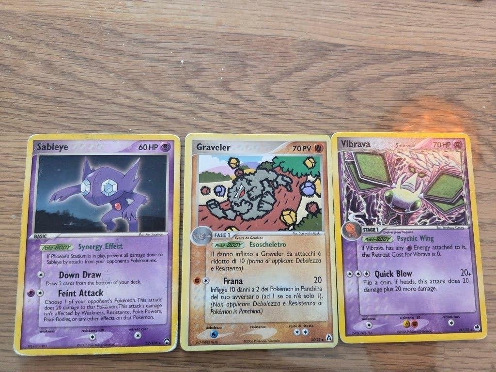 3 pokemonkaarten, Ophalen of Verzenden, Zo goed als nieuw, Meerdere kaarten