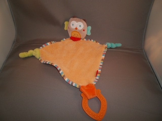 Uil knuffeldoekje met bijtring baby nova oranje gekleurd, Oranje, Overige typen, Nieuw, Ophalen of Verzenden