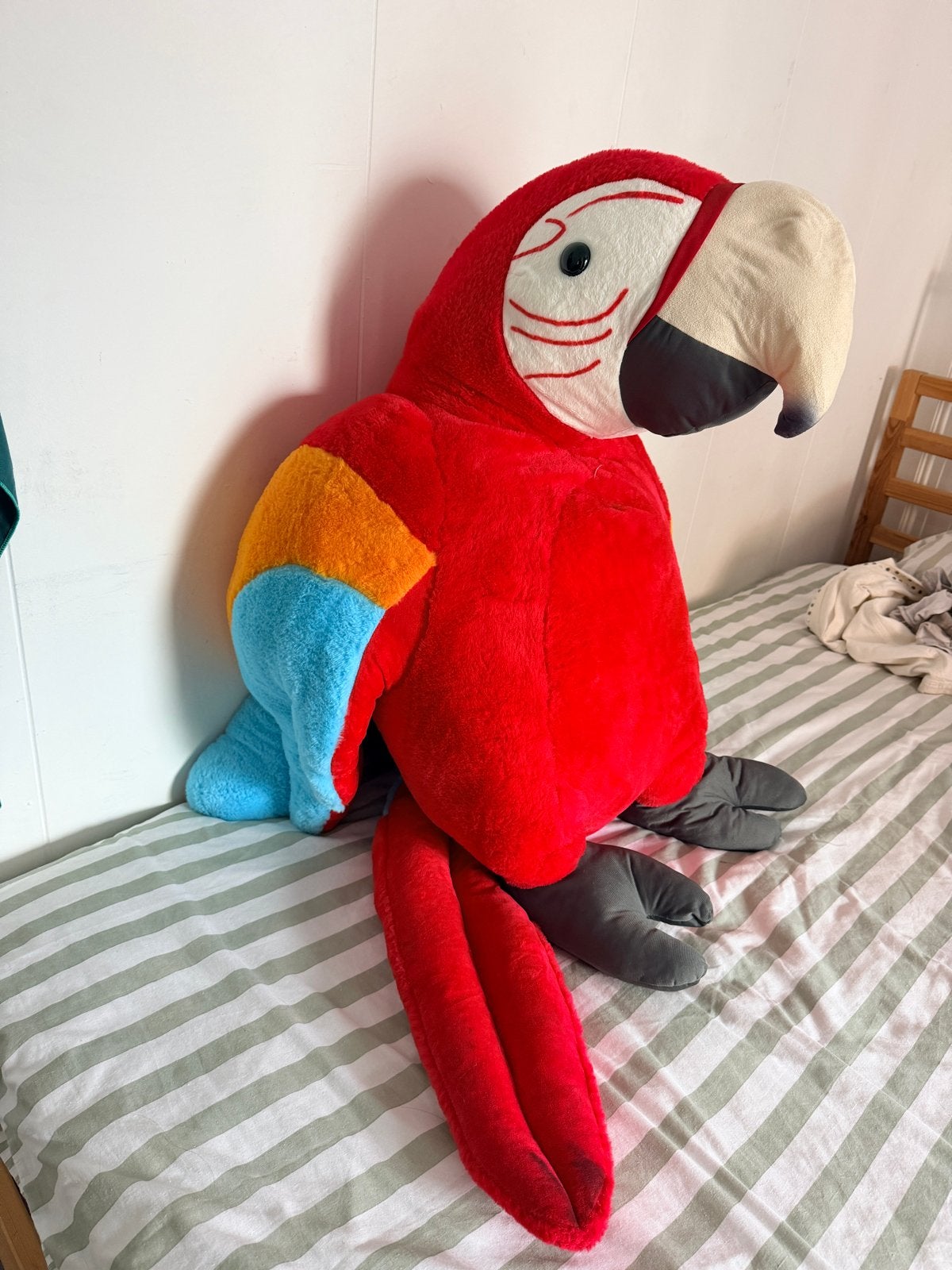 XXL Pluche Papegaai Knuffel, Kinderen en Baby's, Speelgoed | Knuffels en Pluche, Ophalen, Overige typen, Zo goed als nieuw, Rood