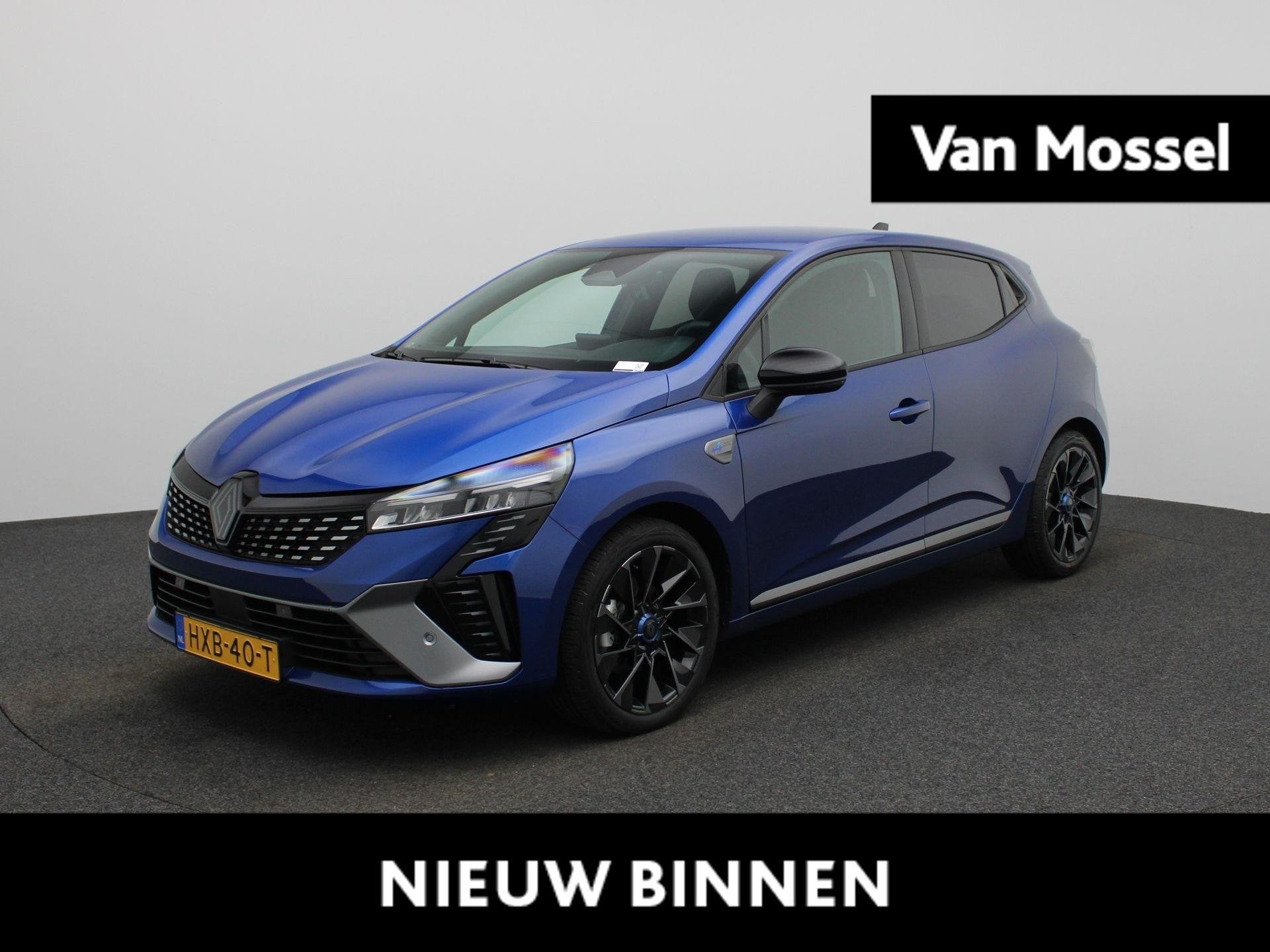 Renault Clio 1.6 E-Tech Full Hybrid 145 esprit Alpine | Clim, Gebruikt, Euro 6, Blauw, Leder en Stof