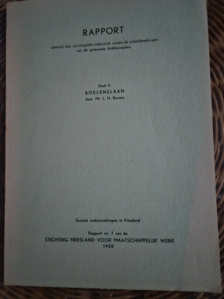 Rapporten arbeidersdorpen gemeente Achtkarspelen, Boeken, Ophalen of Verzenden, Gelezen