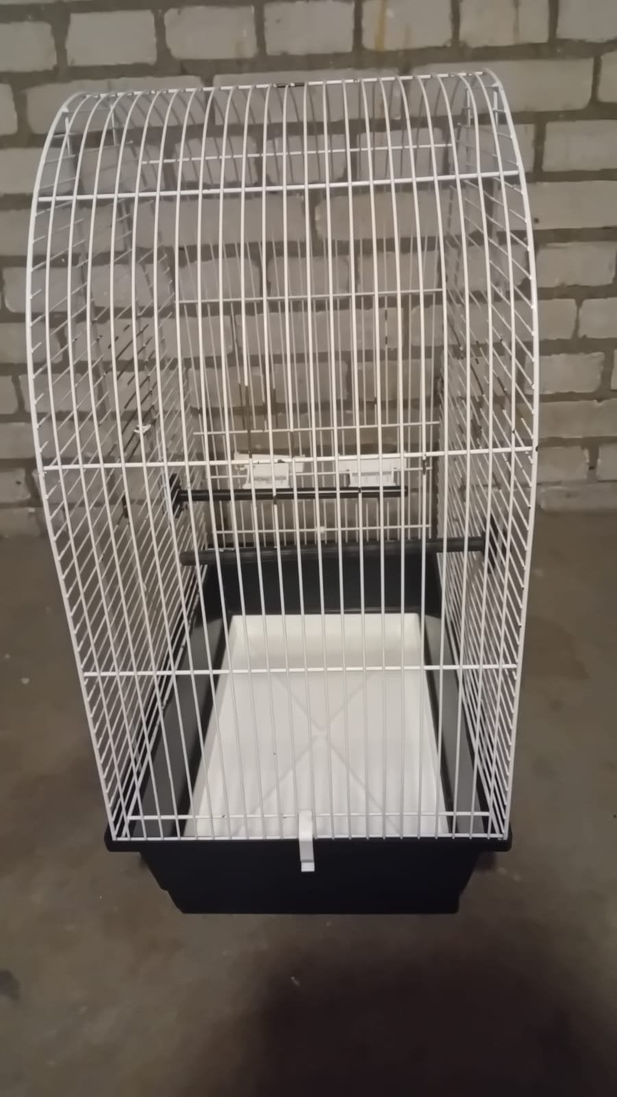 Een witte zwarte vogel kooi, Ophalen, Zo goed als nieuw, Overige materialen, Vogelkooi