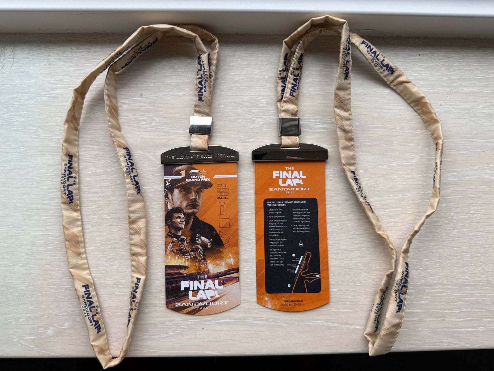 F1 Dutch Grand Prix VIP kaarten met Lanyard. 2 stuks, Twee personen