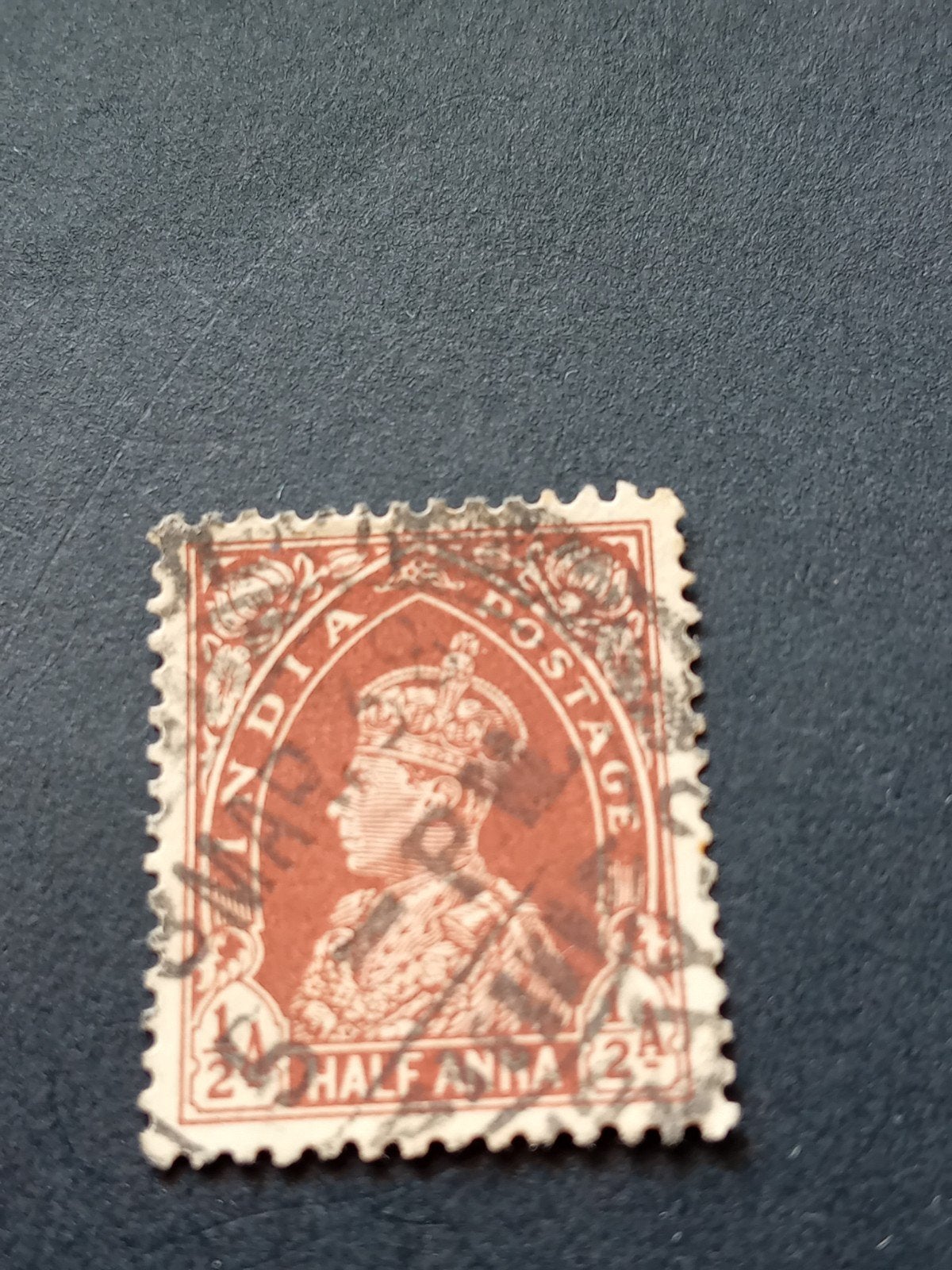 India Postzegel George V Half Anna Gestempeld, Ophalen of Verzenden, Zuid-Azië