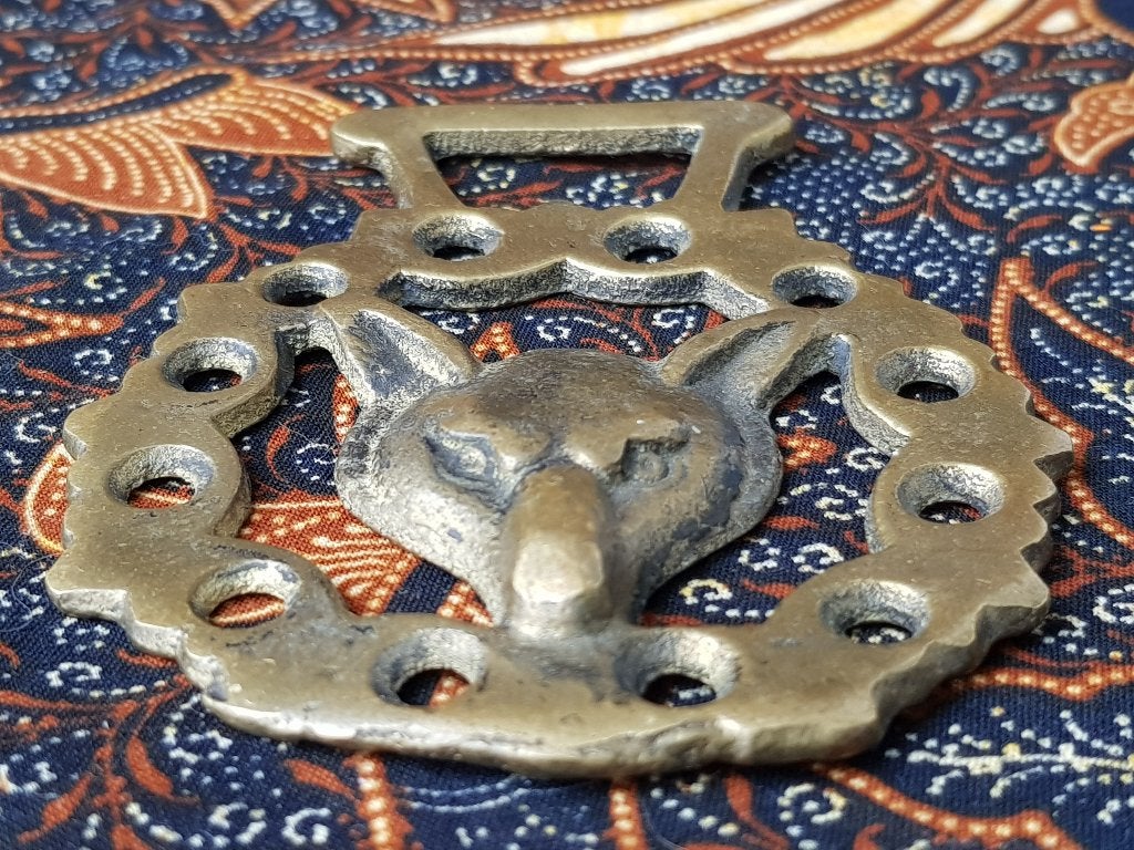 Antiek vossenkop kleppermannetje uit Engeland 9,2 cm. 1900., Ophalen of Verzenden, Koper