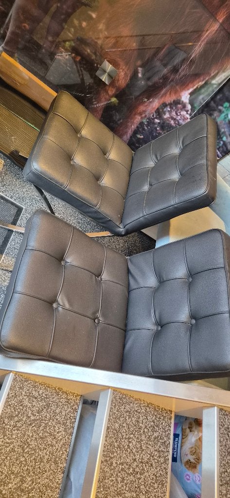 2x eetkamerstoelen, Ophalen, Twee, Zwart, Leer