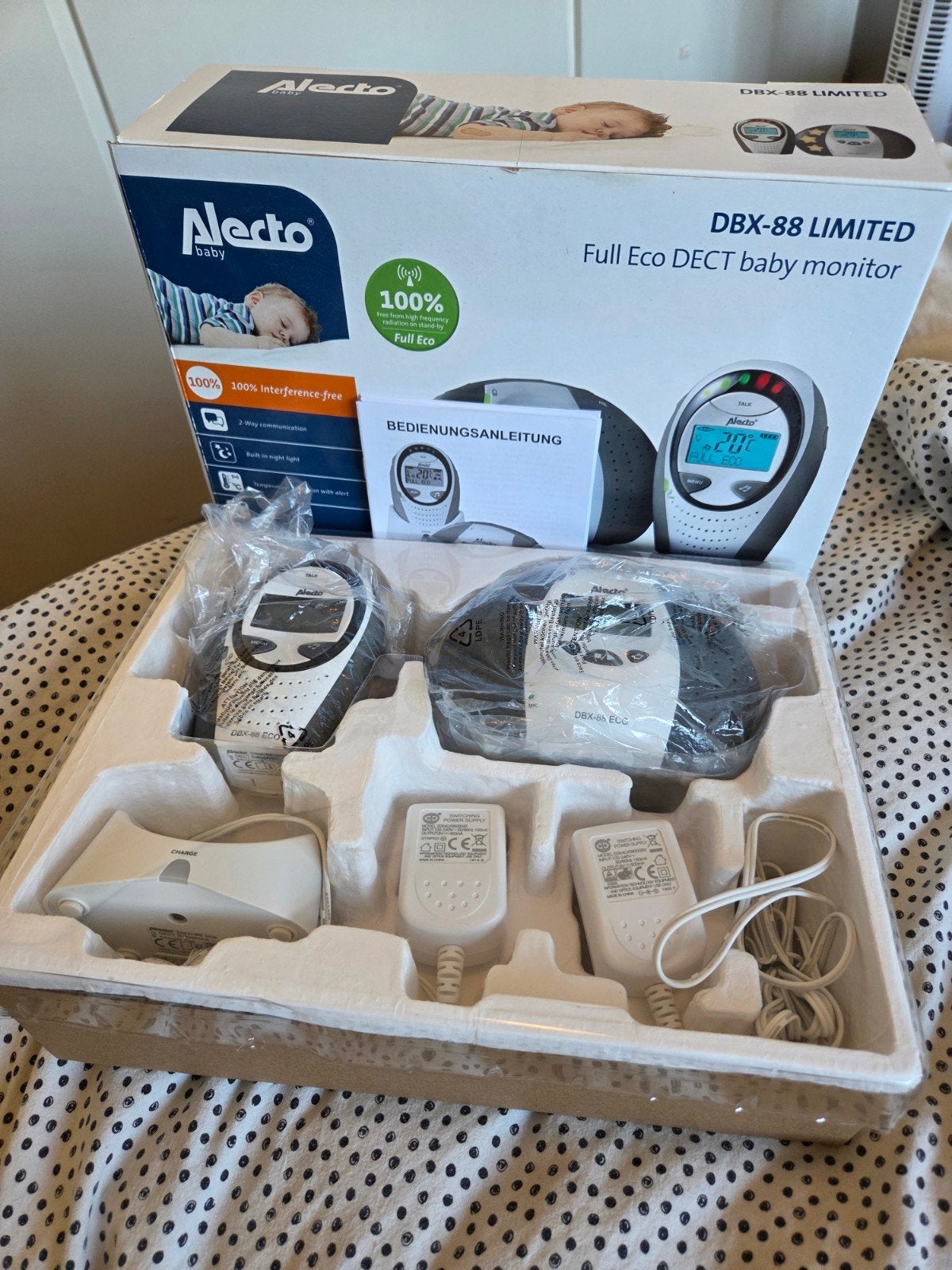 Alecto DBX-88 Limited Full Eco DECT Babyfoon, Ophalen of Verzenden, Gebruikt