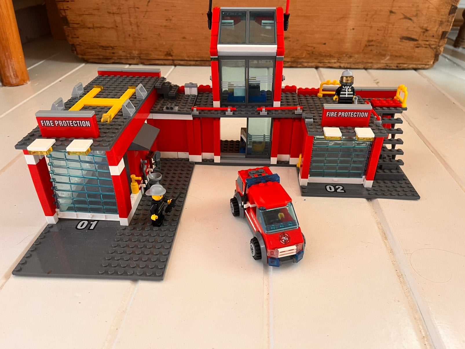 Brandweerkazerne van lego-achtige blokjes., Kinderen en Baby's, Speelgoed | Duplo en Lego, Ophalen, Gebruikt, Overige typen, Lego