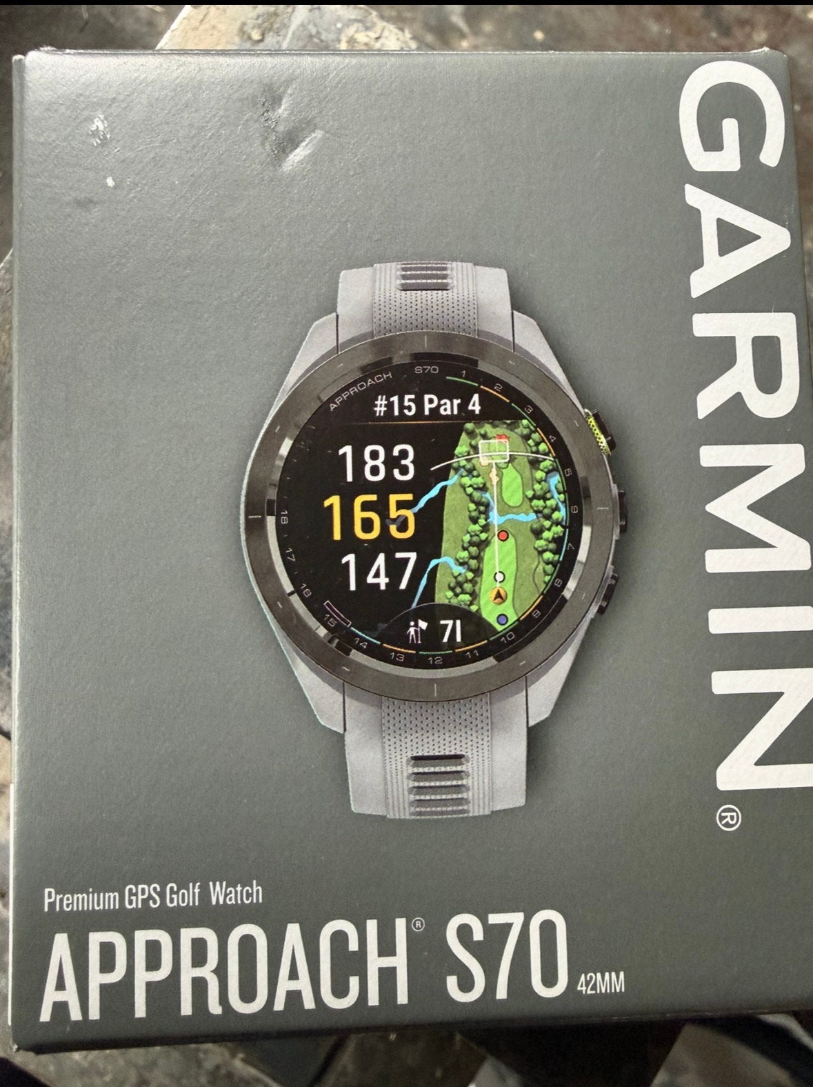 Garmin APPROACH S70 42mm, Ophalen of Verzenden, Zo goed als nieuw, Zwart, Android