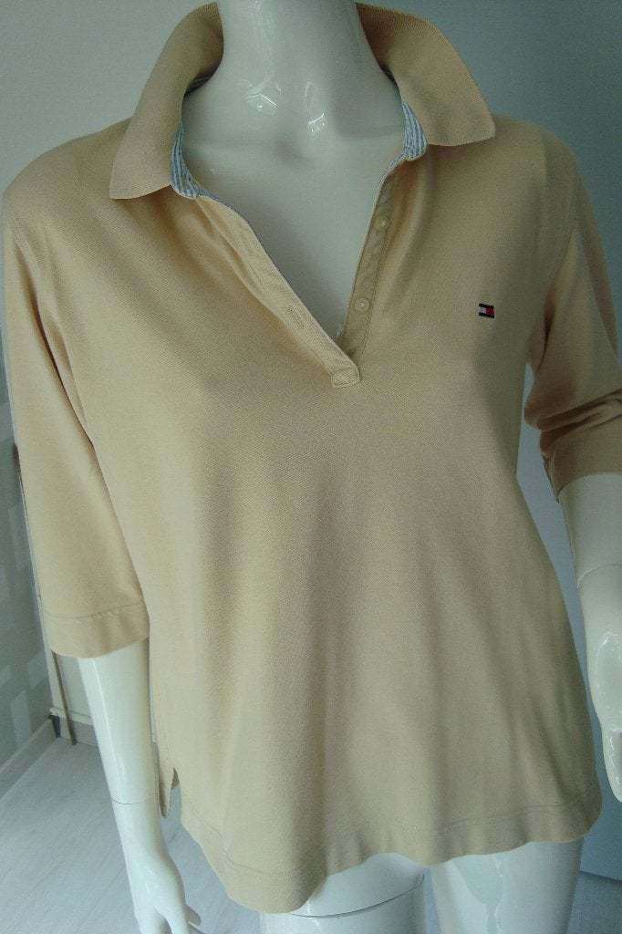 BEIGE POLO MAAT XL TOMMY HILFIGER, Kleding | Dames, Verzenden, Beige, Maat 46/48 (XL) of groter, Zo goed als nieuw