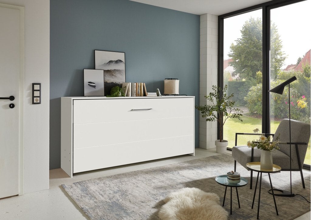 Juist opklapbed horizontaal - 90x200 - Wit, Huis en Inrichting, Slaapkamer | Bedden, Niet ingevuld, Niet ingevuld, Niet ingevuld