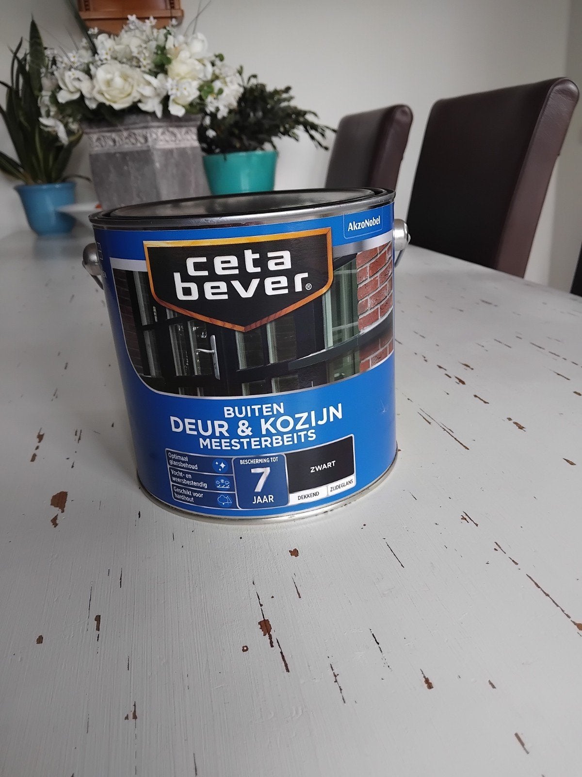 Te koop 2,5 liter zwarte Ceta Bever meesterbeits voor buiten, Doe-het-zelf en Verbouw, Verf, Beits en Lak, Ophalen, Nieuw, Zwart