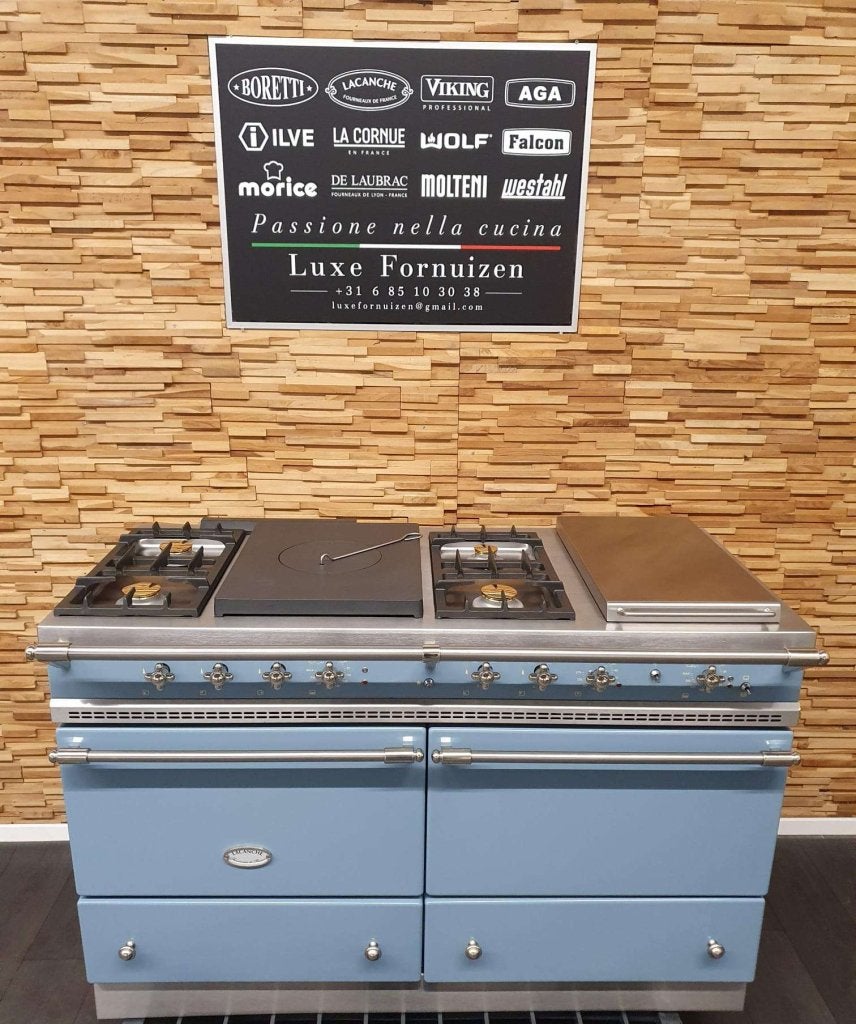 Lacanche Fornuis 140cm Delfts Blauw Coupe De Feu teppan yaki, Witgoed en Apparatuur, Niet ingevuld, Niet ingevuld, Ophalen of Verzenden