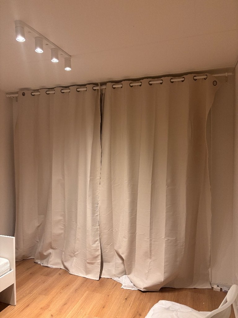 Gordijnen + roede, Ophalen, Nieuw, Beige, Gordijn
