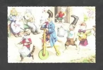Poezenkaart Orkest met namen 1960., Ophalen of Verzenden, 1960 tot 1980, Gelopen, Hond of Kat
