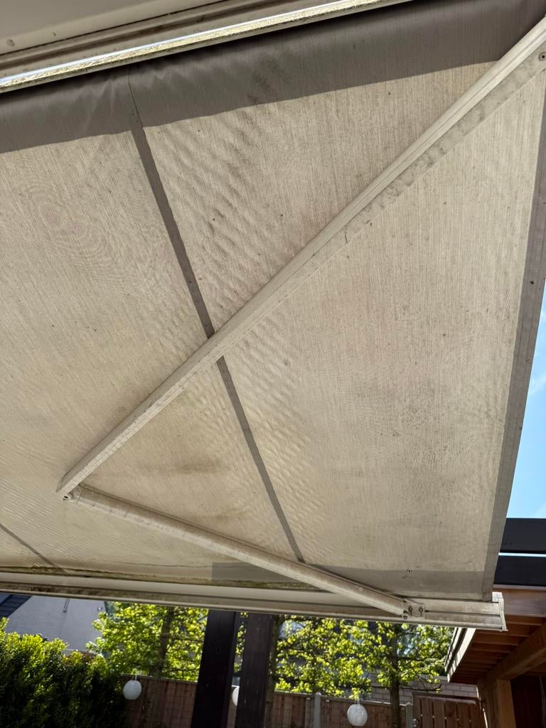Zonnescherm elektrisch, Tuin en Terras, Zonneschermen, Ophalen, Gebruikt, 450 cm of meer, Elektrisch