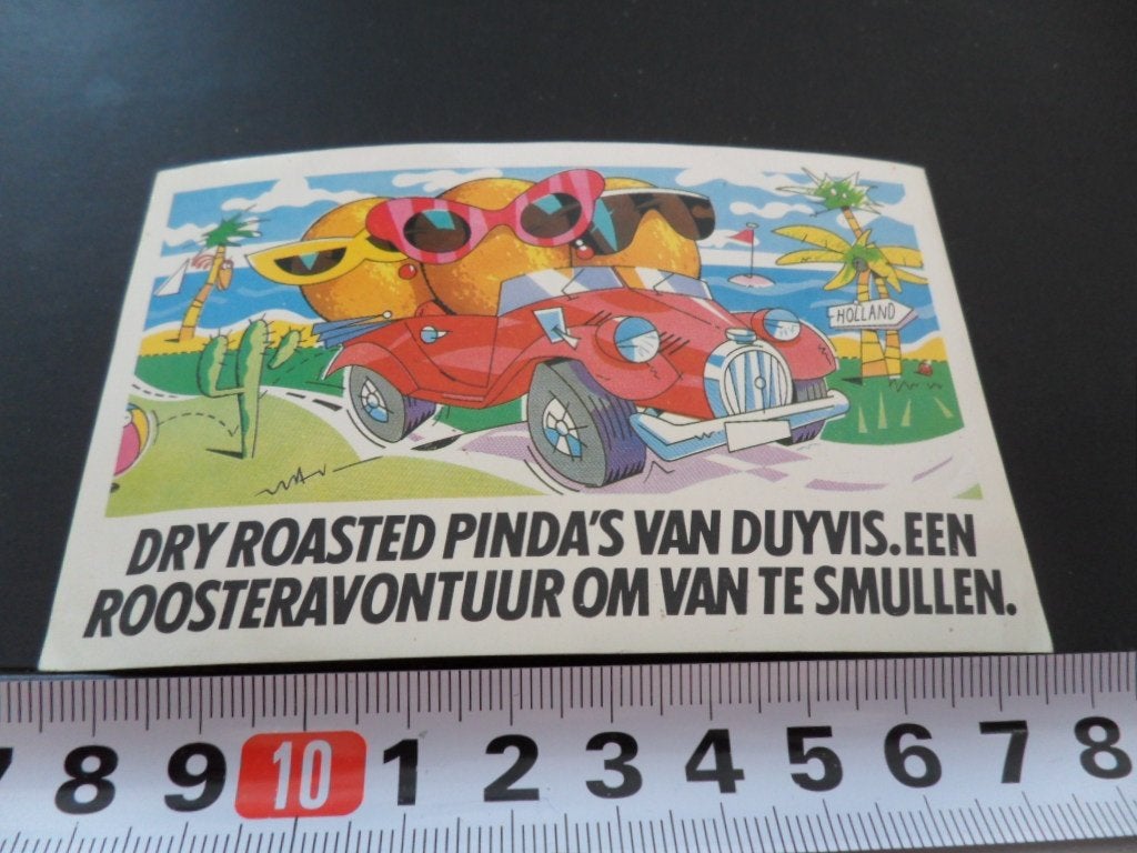 sticker duyvis dry roasted pinda's roosteravontuur strip 1*, Ophalen of Verzenden, Zo goed als nieuw