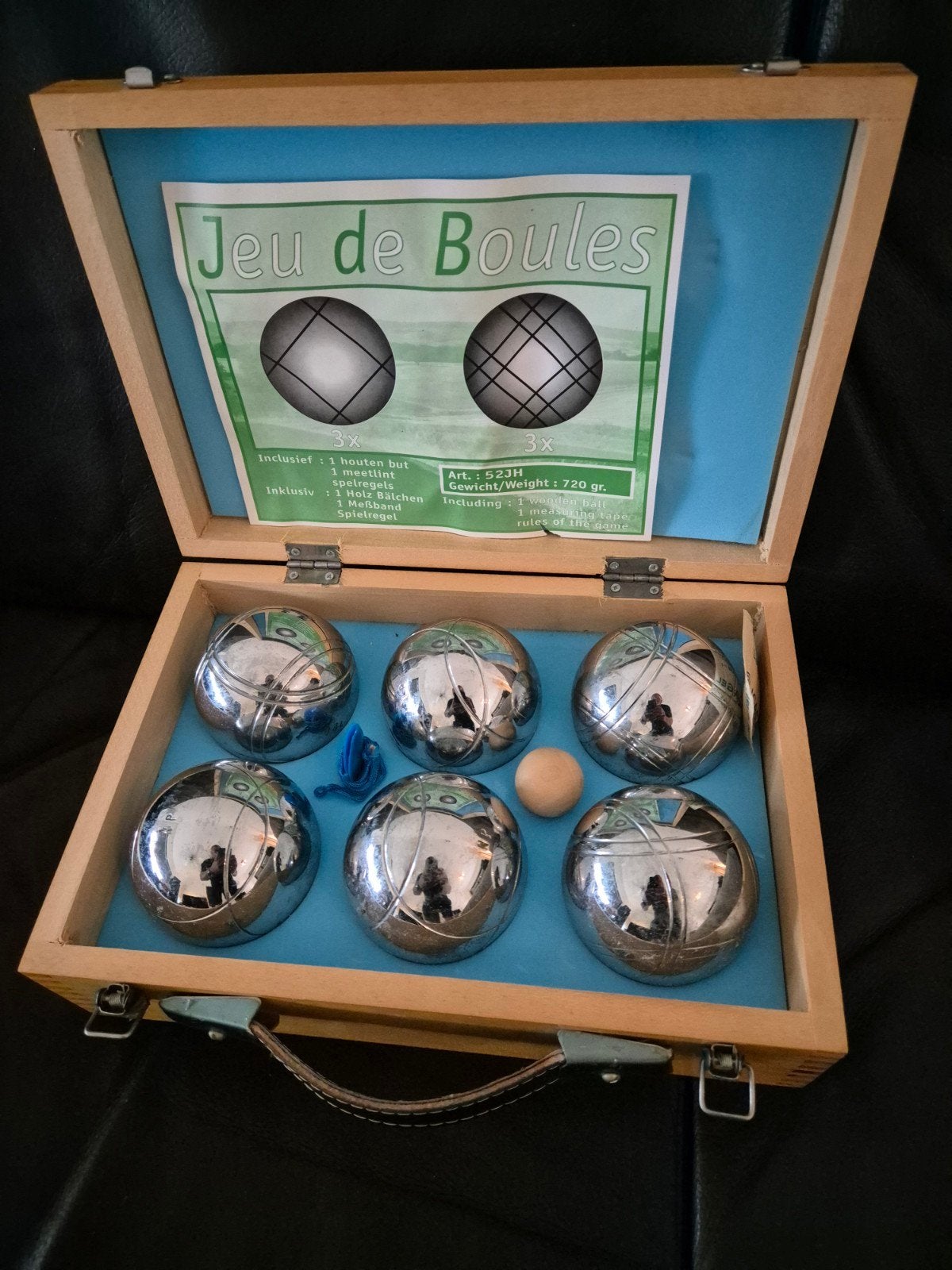 Jeu de Boules set in houten kist, Ophalen, Gebruikt, Overige thema's, Overige typen