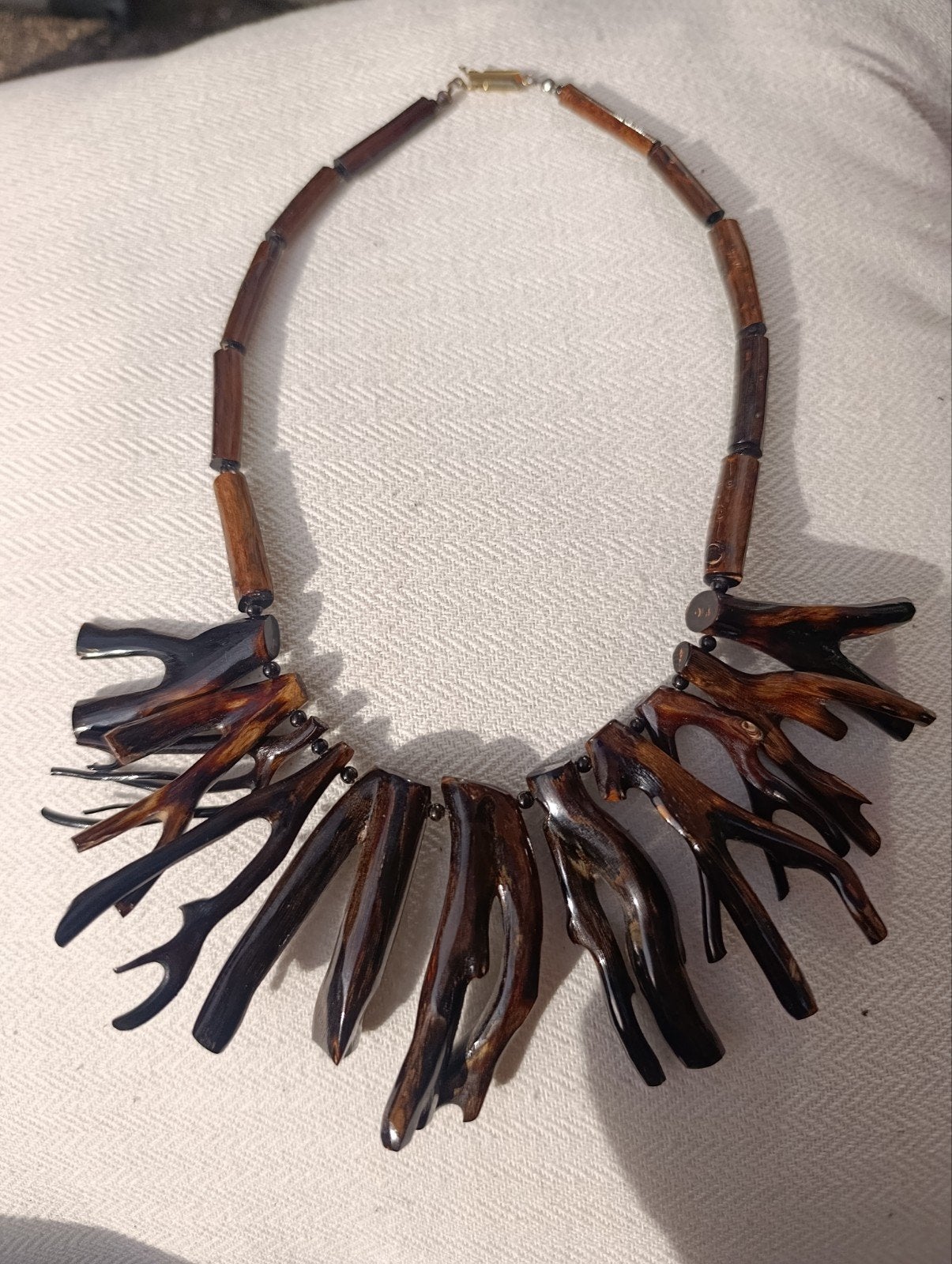 vintage zwart koraal ketting, Ophalen of Verzenden, Overige materialen, Ketting