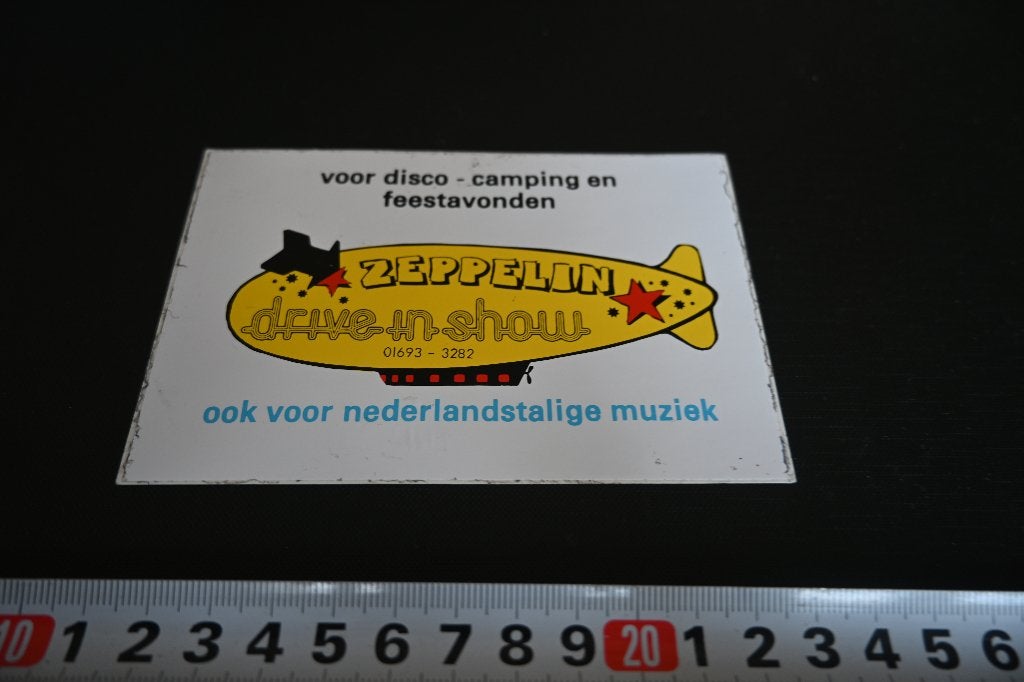 sticker Terheijden  ZEPPELIN drive in show, Verzamelen, Ophalen of Verzenden, Zo goed als nieuw