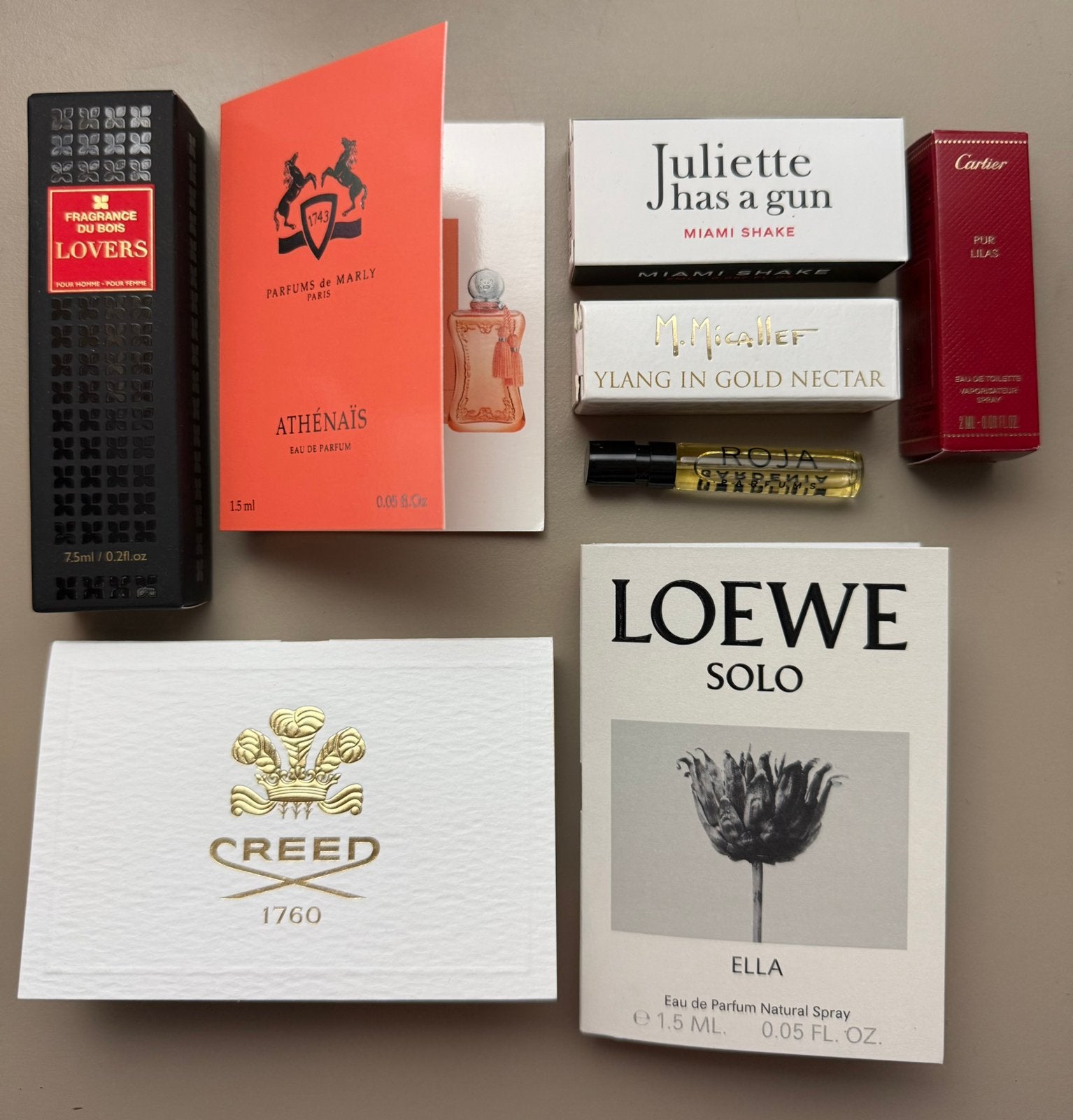 Niche Sample set Loewe, ROJA, Cartier, Creed, M Micallef, Ophalen of Verzenden, Nieuw
