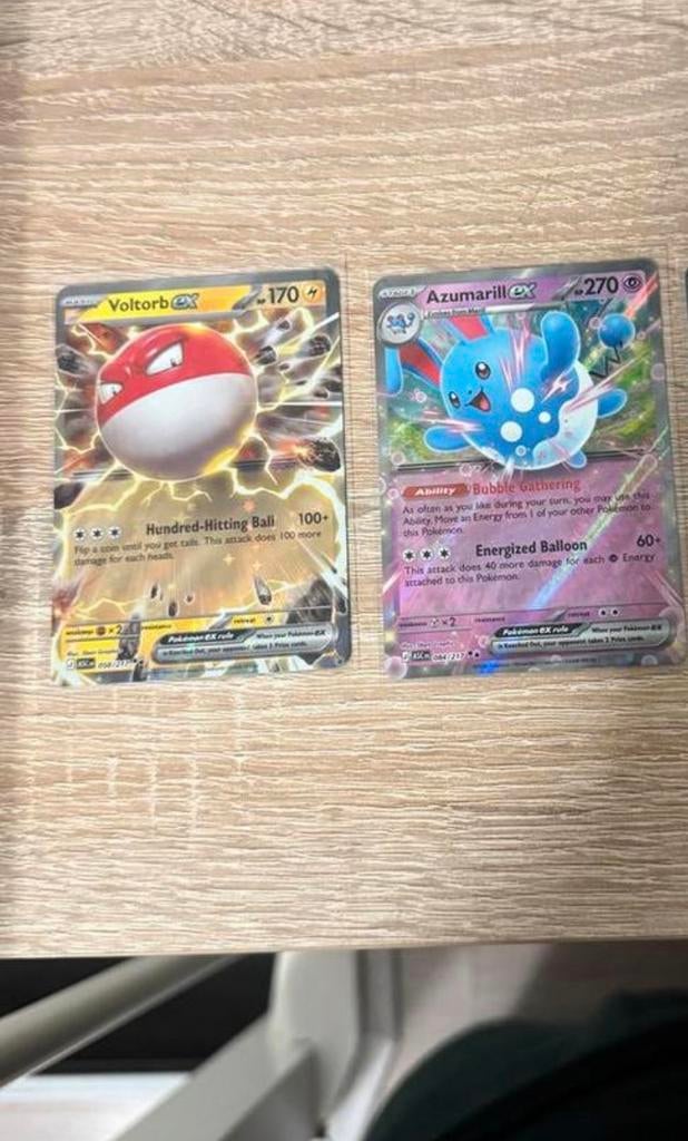 Ascended heroes Voltorb Ex, Azumarill Ex, Ophalen of Verzenden, Nieuw, Meerdere kaarten, Foil