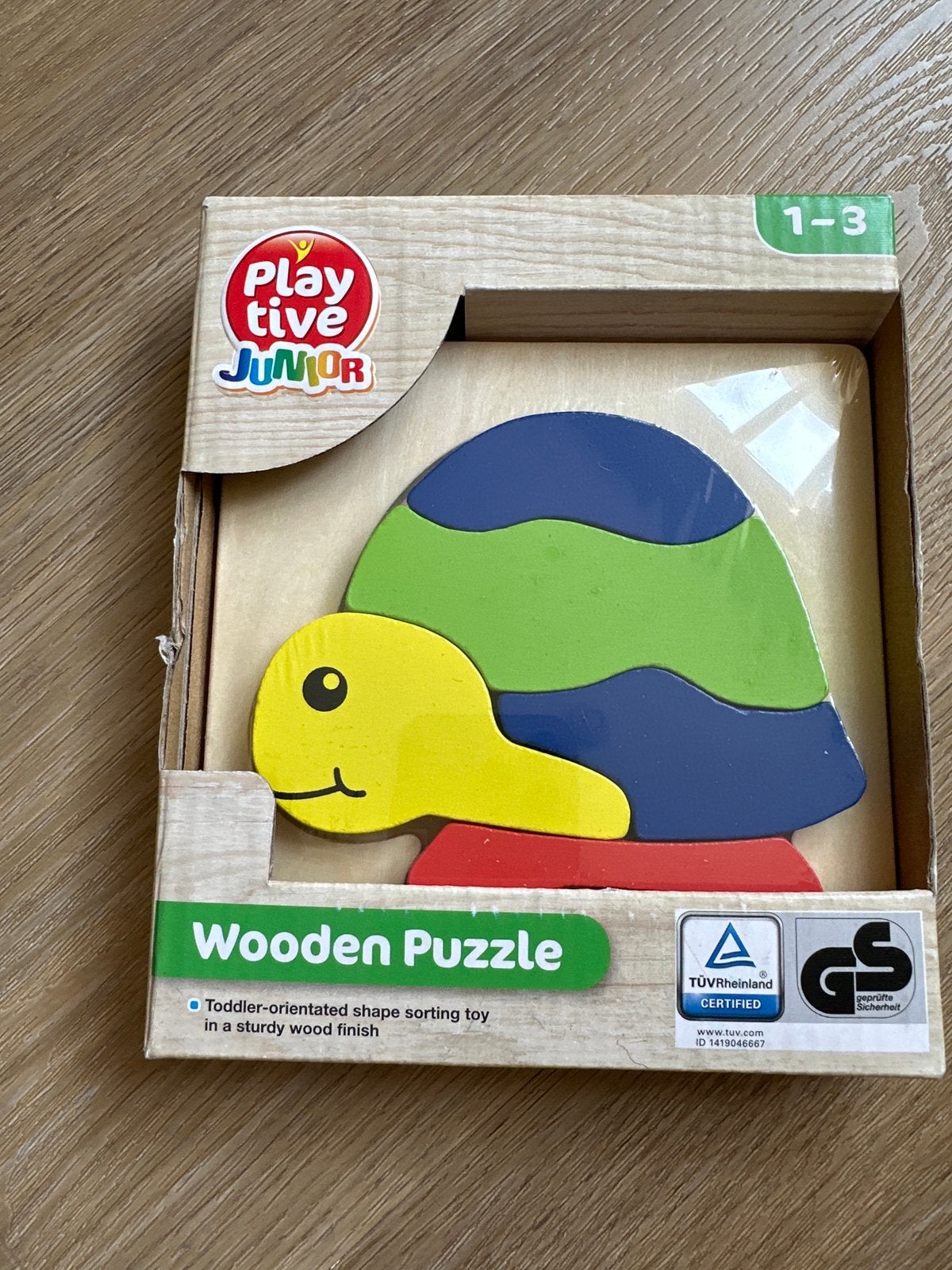 Playtive Junior Houten Schildpad Puzzel 1-3 jaar, Nieuw, Ophalen of Verzenden, Van hout, Minder dan 10 stukjes