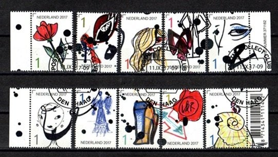 Nederland nr. 3566-3575 Viktor en Rolf gestempeld, Ophalen of Verzenden, Na 1940, Gestempeld