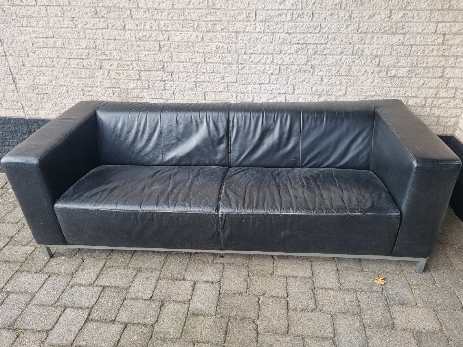 Leren bank, Ophalen, Gebruikt, 75 tot 100 cm