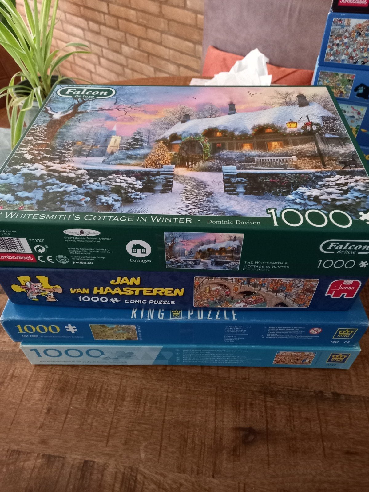 4 puzzels, Ophalen, 500 t/m 1500 stukjes, Zo goed als nieuw