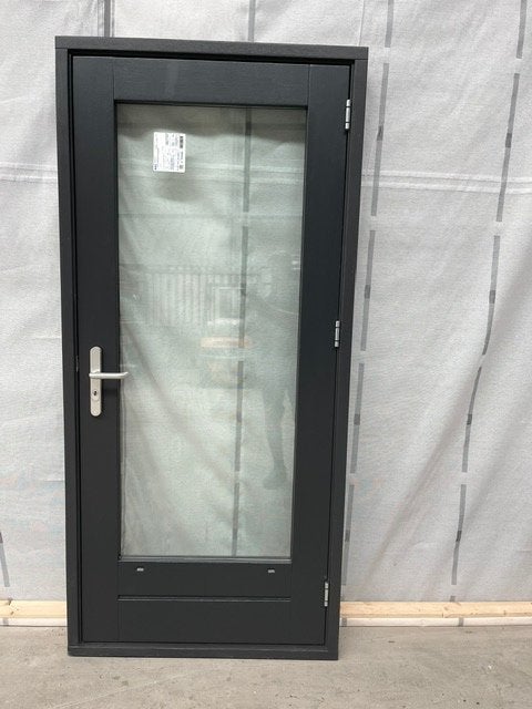 HARDHOUTEN KOZIJN met OPENSLAANDE BUITENDEUR, 75 tot 150 cm, Deurkozijn, Nieuw, Ophalen of Verzenden
